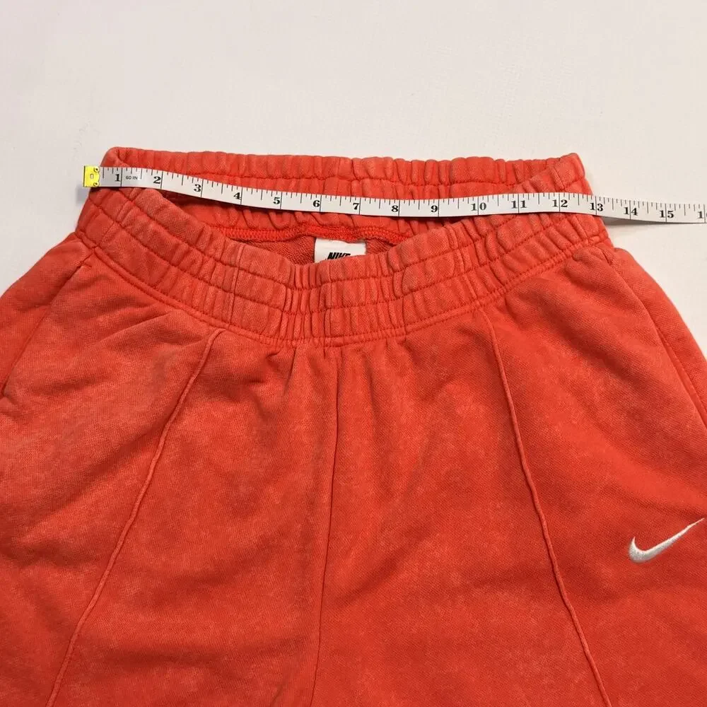 Nike Tracksuit Hoodie Sweatpants Set Womens XS Red Orange Fleece Jogger 2 Piece